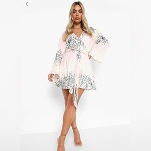 Pink & silver ombré sequin dress